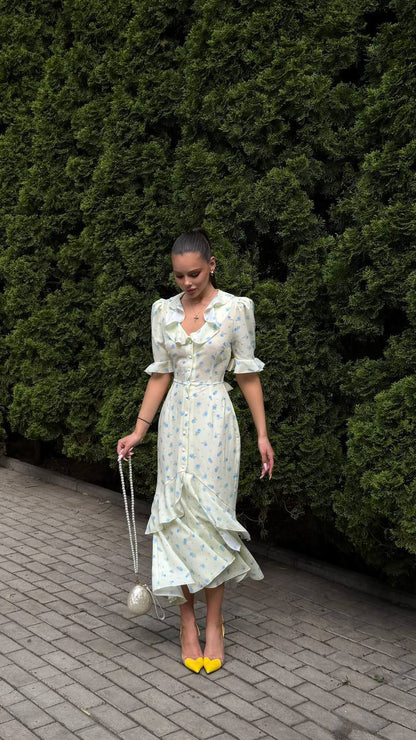 Dress "Lorena" light yellow