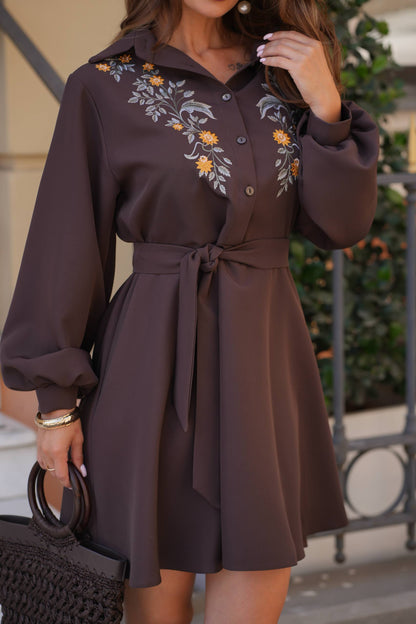 Vyshyvanka- dress "Hanna" chocolate