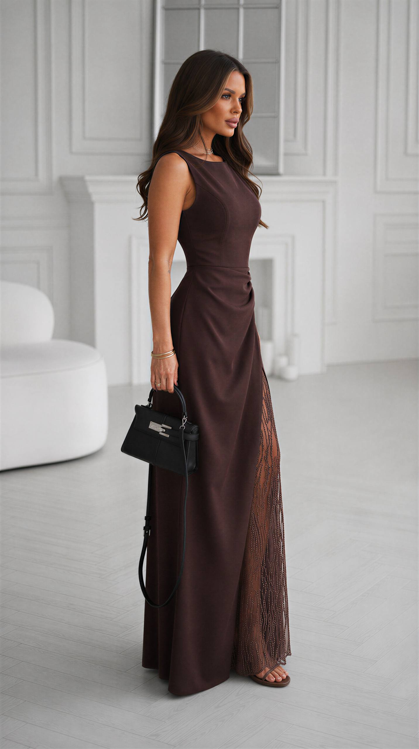 Dress "Cascade" chocolate