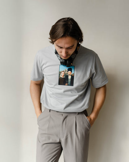 T-shirt «Ukrainian Gothic» gray (to order)