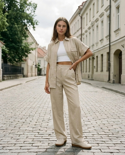 Kostiumas „Rich“ smėlio spalvos