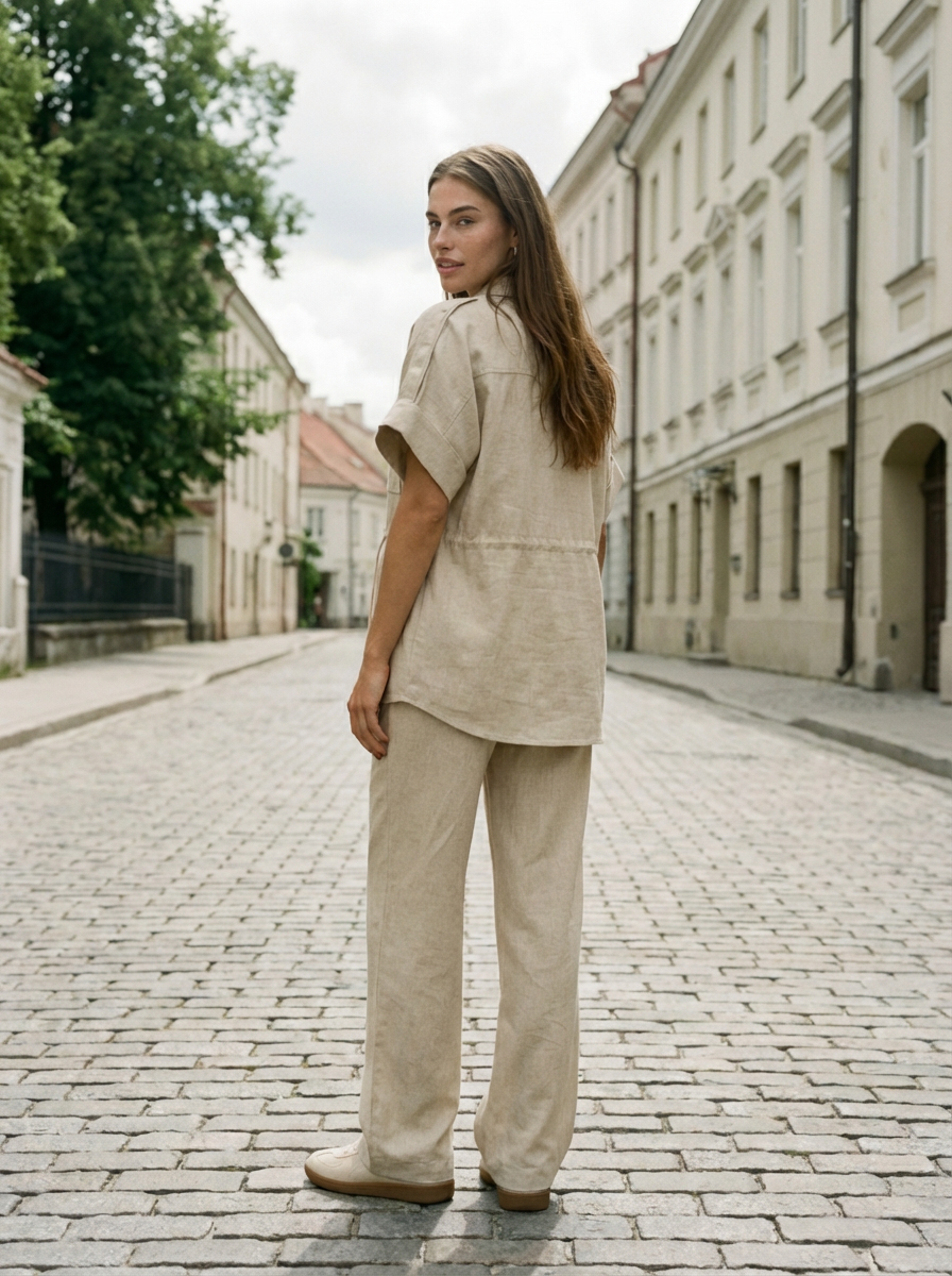 Kostiumas „Rich“ smėlio spalvos