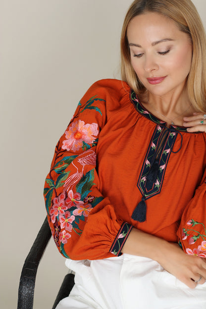 Vyshyvanka "OLGA" teracotta