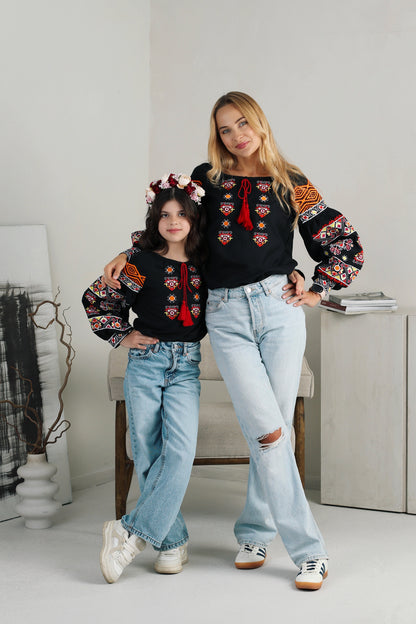 Vyshyvanka kids "Starovynna" black