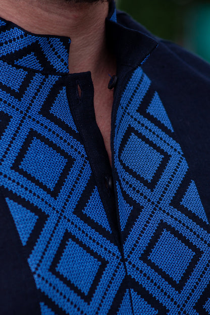 Vyshyvanka "AURELIUS" dark blue