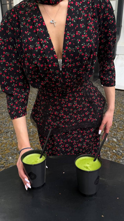 Suknelė "Floral" juoda