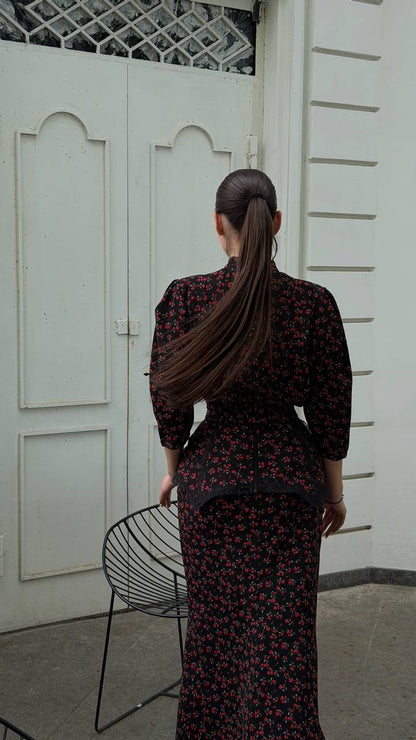 Suknelė "Floral" juoda