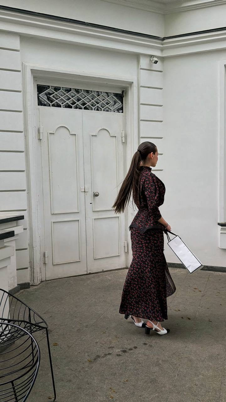 Suknelė "Floral" juoda