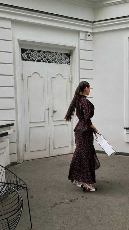 Suknelė "Floral" juoda