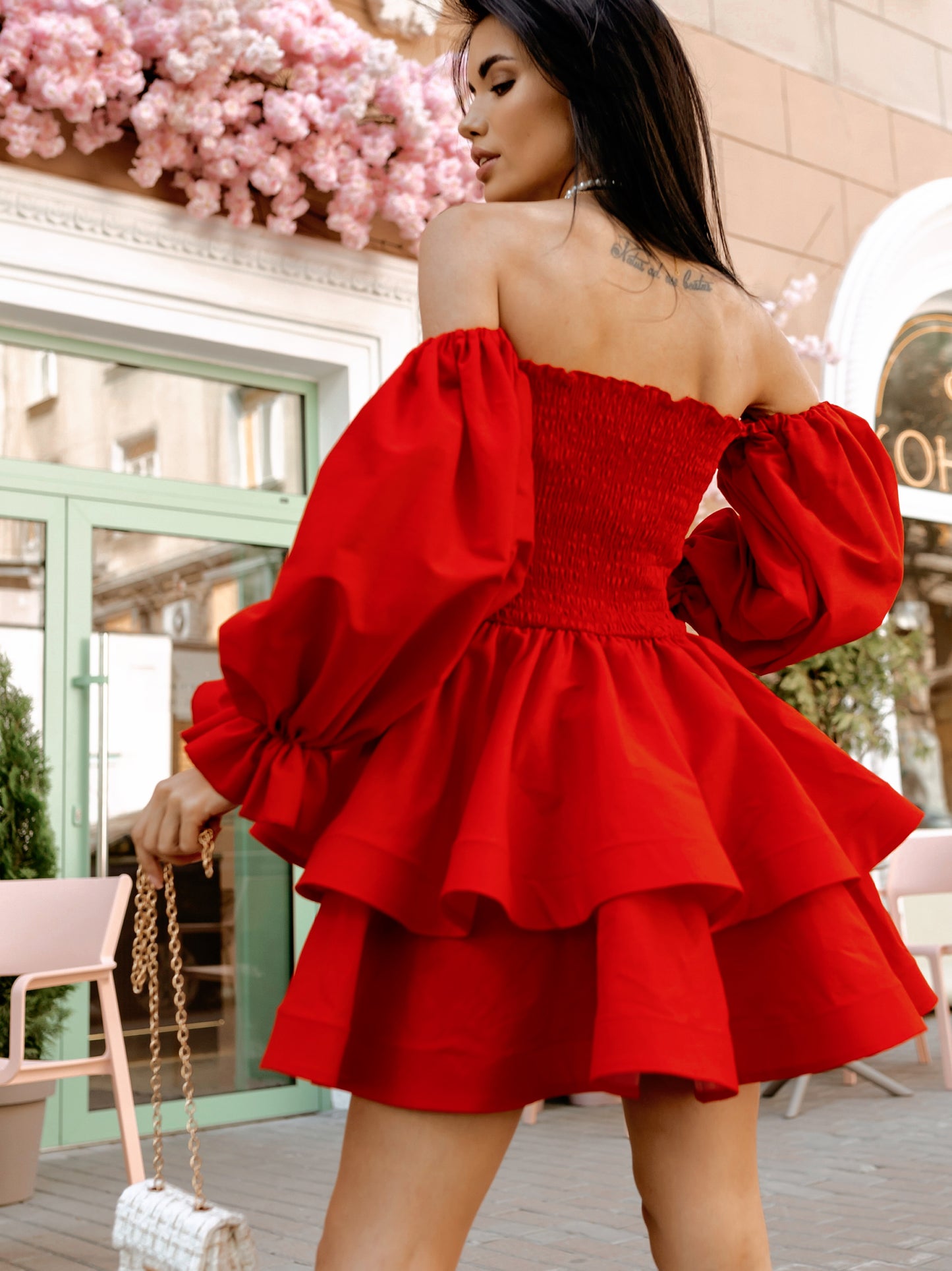 Suknelė „Red Linen Muse“