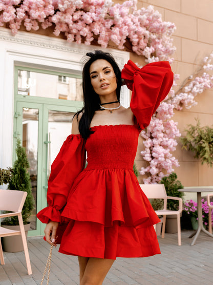 Suknelė „Red Linen Muse“