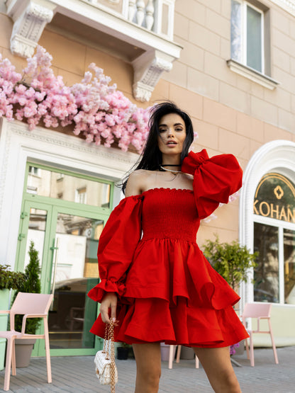 Suknelė „Red Linen Muse“