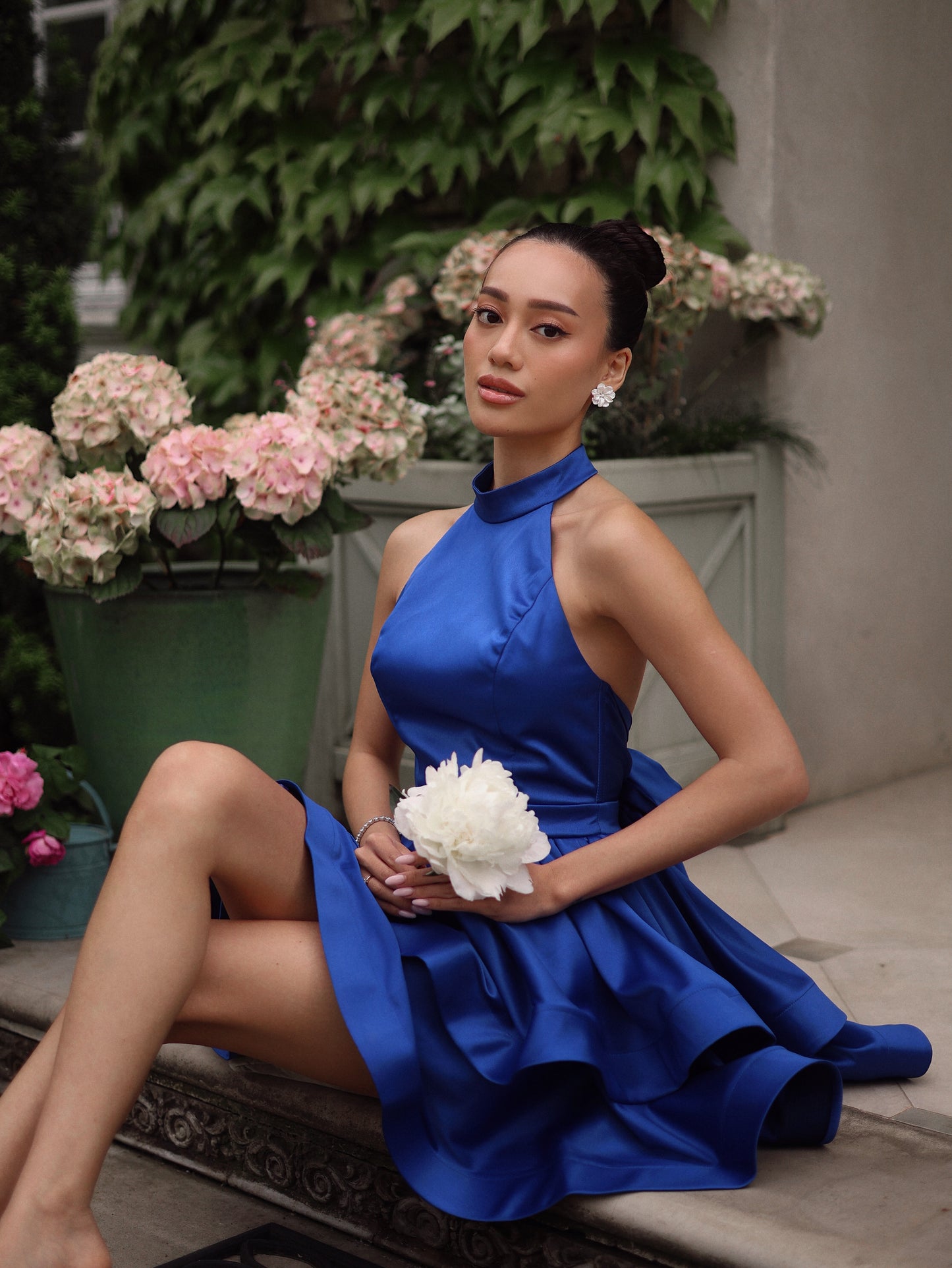 Suknelė „Elegancija“ tamsiai mėlyna