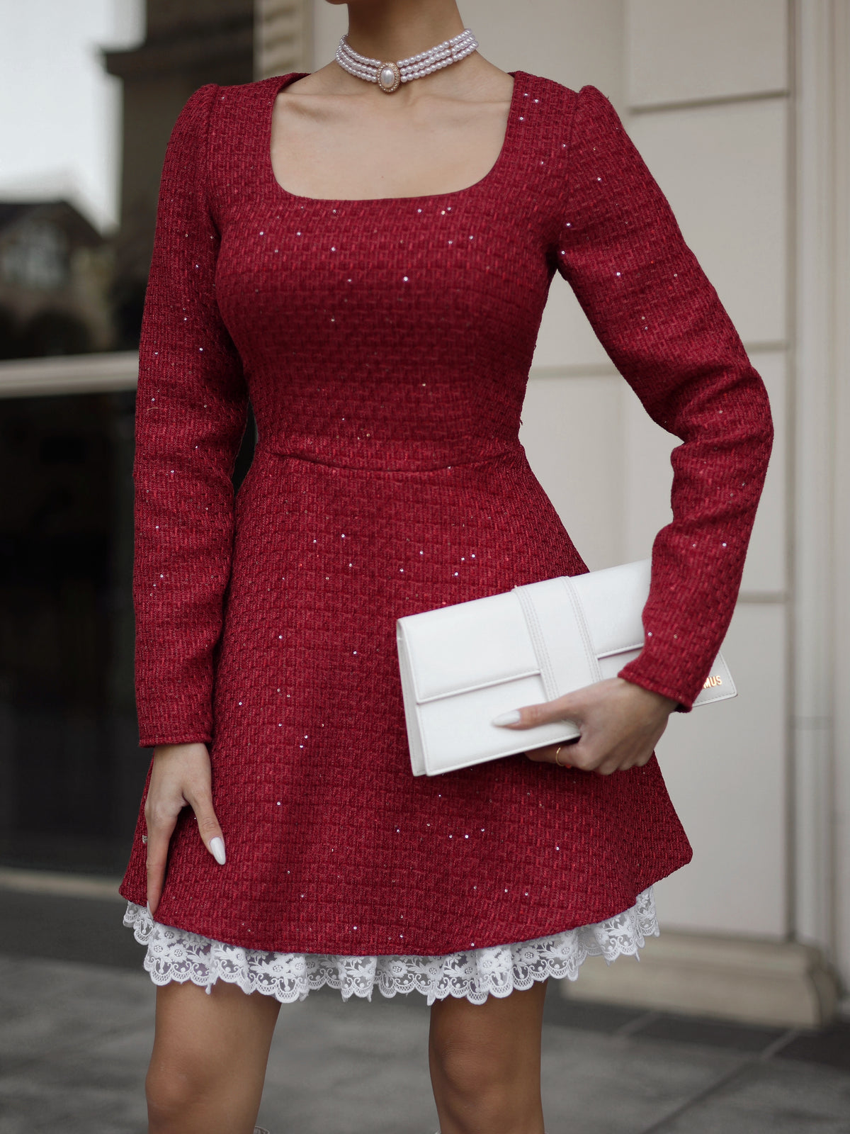 Dress "Lady Tweed" burgundy