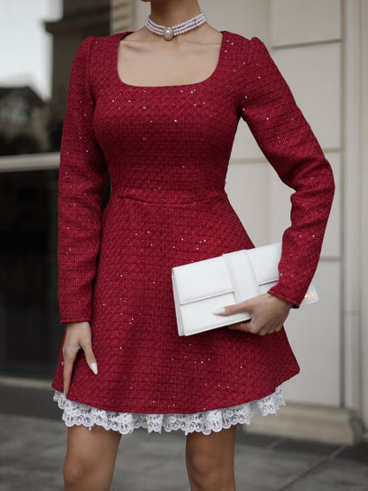 Dress "Lady Tweed" burgundy