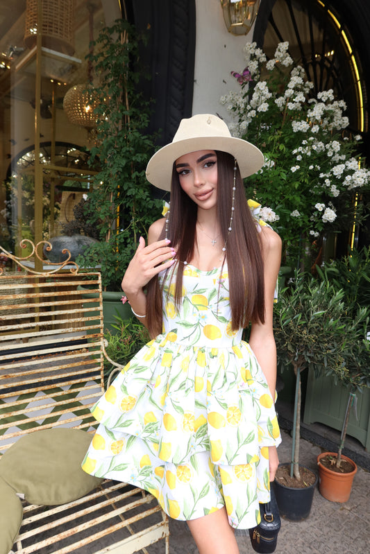 Dress "Jolie lemon" – suknelė geltona, balta