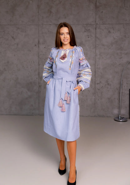 Dress "Zoreslava" denim-gray