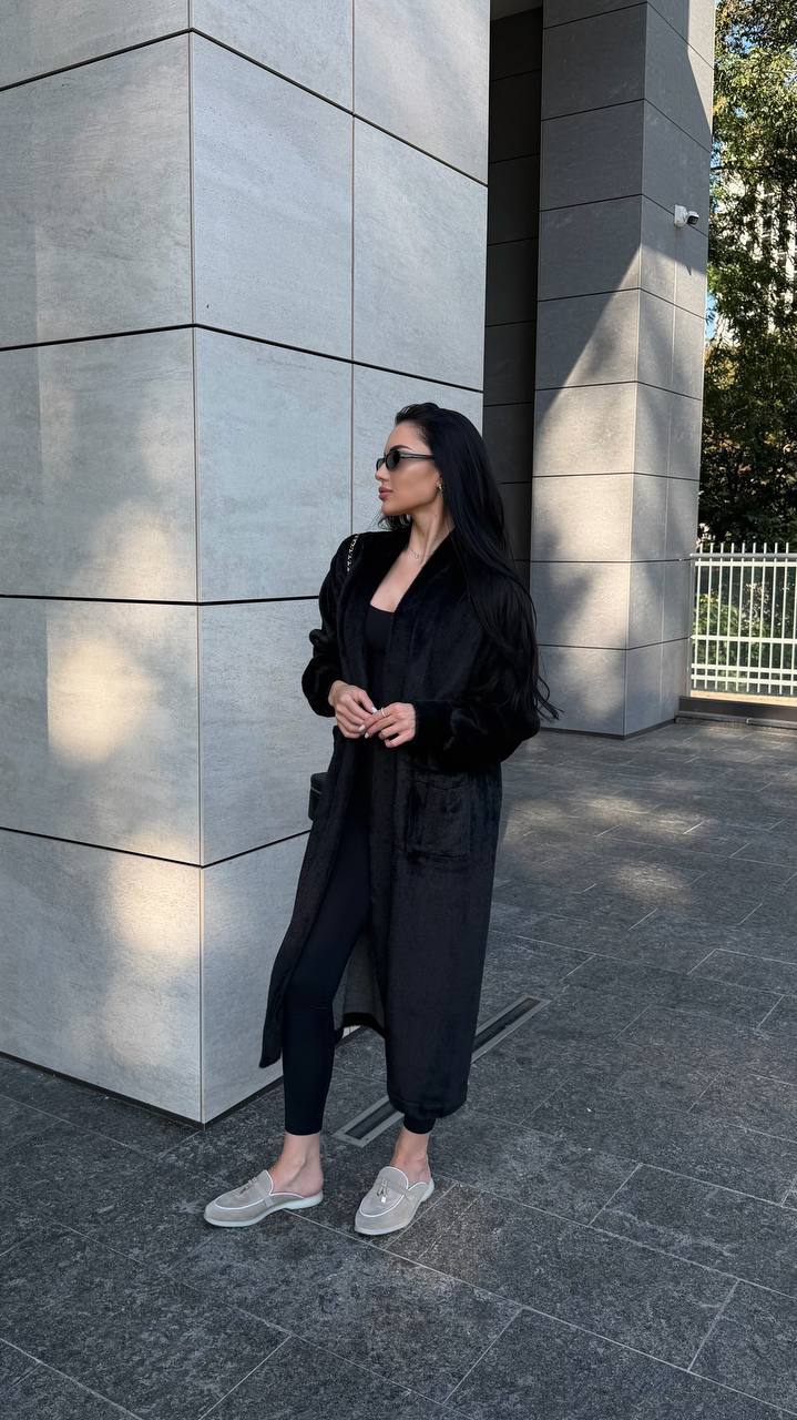 Fur Coat "Cosette" black - product photo