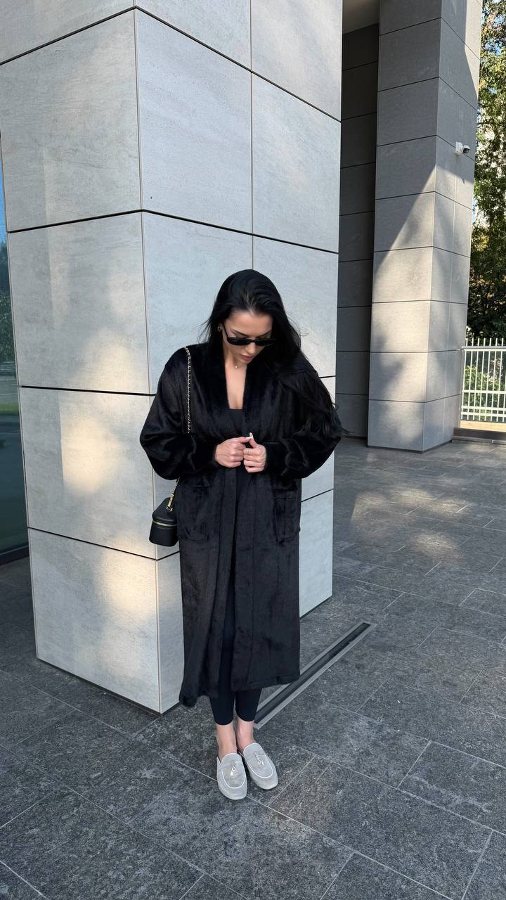 Fur Coat "Cosette" black - product photo