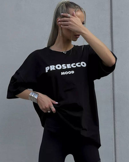 Marškinėliai „Prosecco“ – juodi