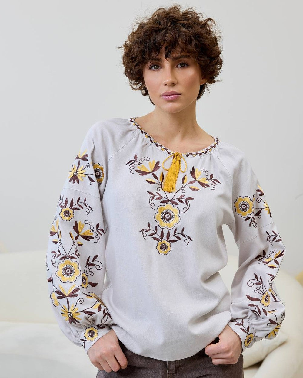Vyshyvanka “Runa” grey