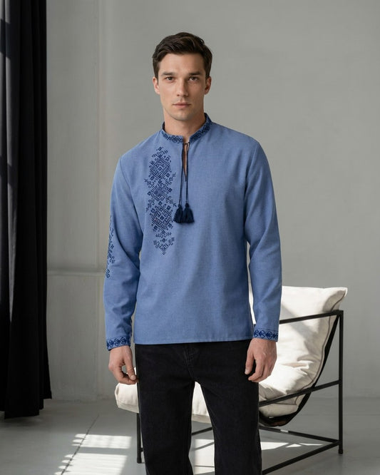 Vyshyvanka "Talisman" dark blue