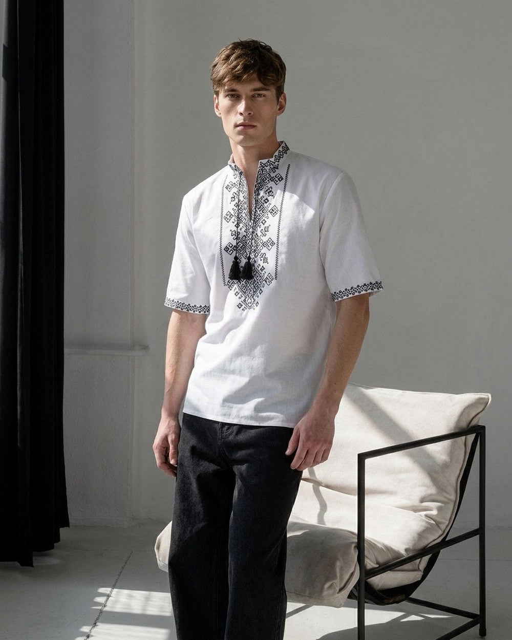Vyshyvanka "Classic short" black