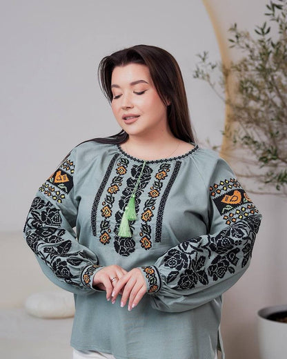 Vyshyvanka "Ornalia" green