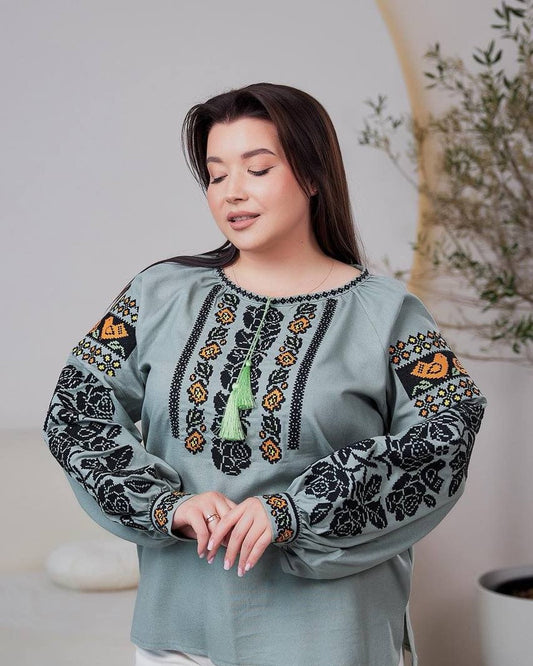 Vyshyvanka "Ornalia" green
