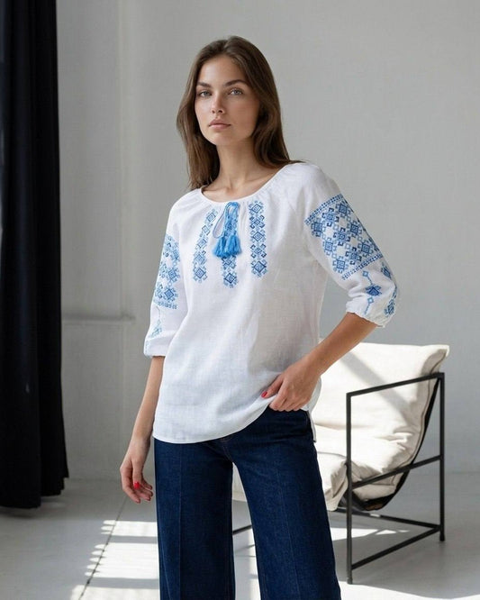 Vyshyvanka "Ornamental" blue