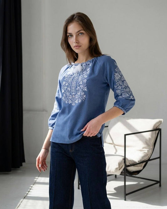 Vyshyvanka "Sokalska" blue