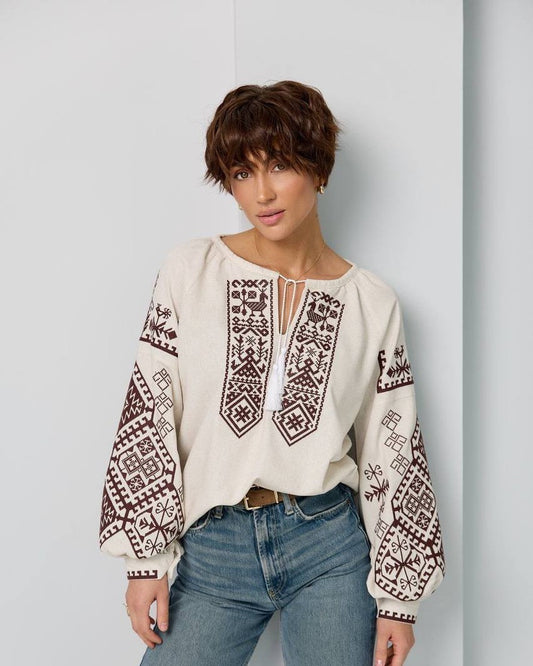 Vyshyvanka "Vesta" beige