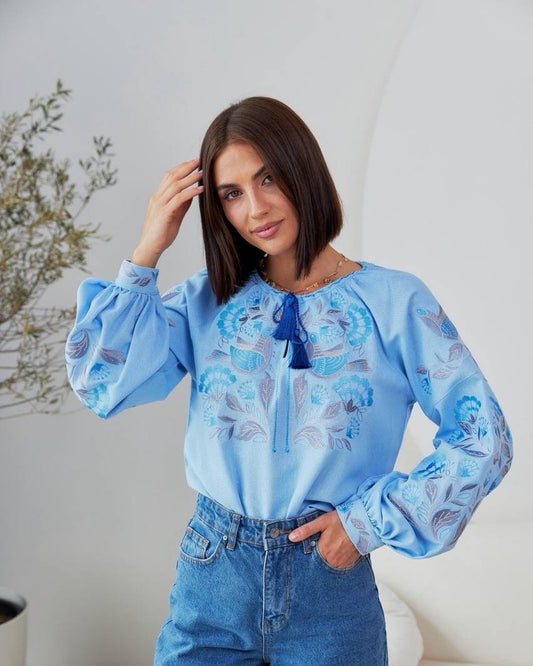 Vyshyvanka "Ptakhy" blue