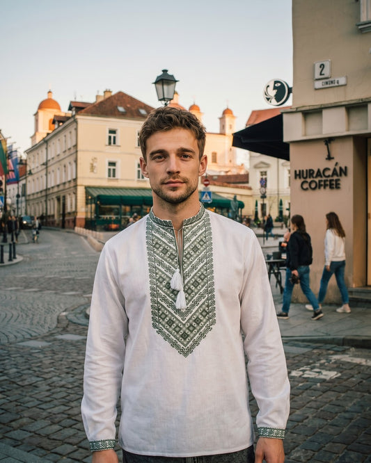 Vyšyvanka „Mykola“ žalia