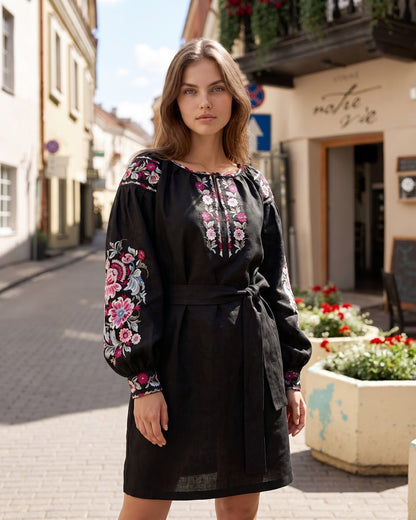 Vyshyvanka dress "Vesnyana" short