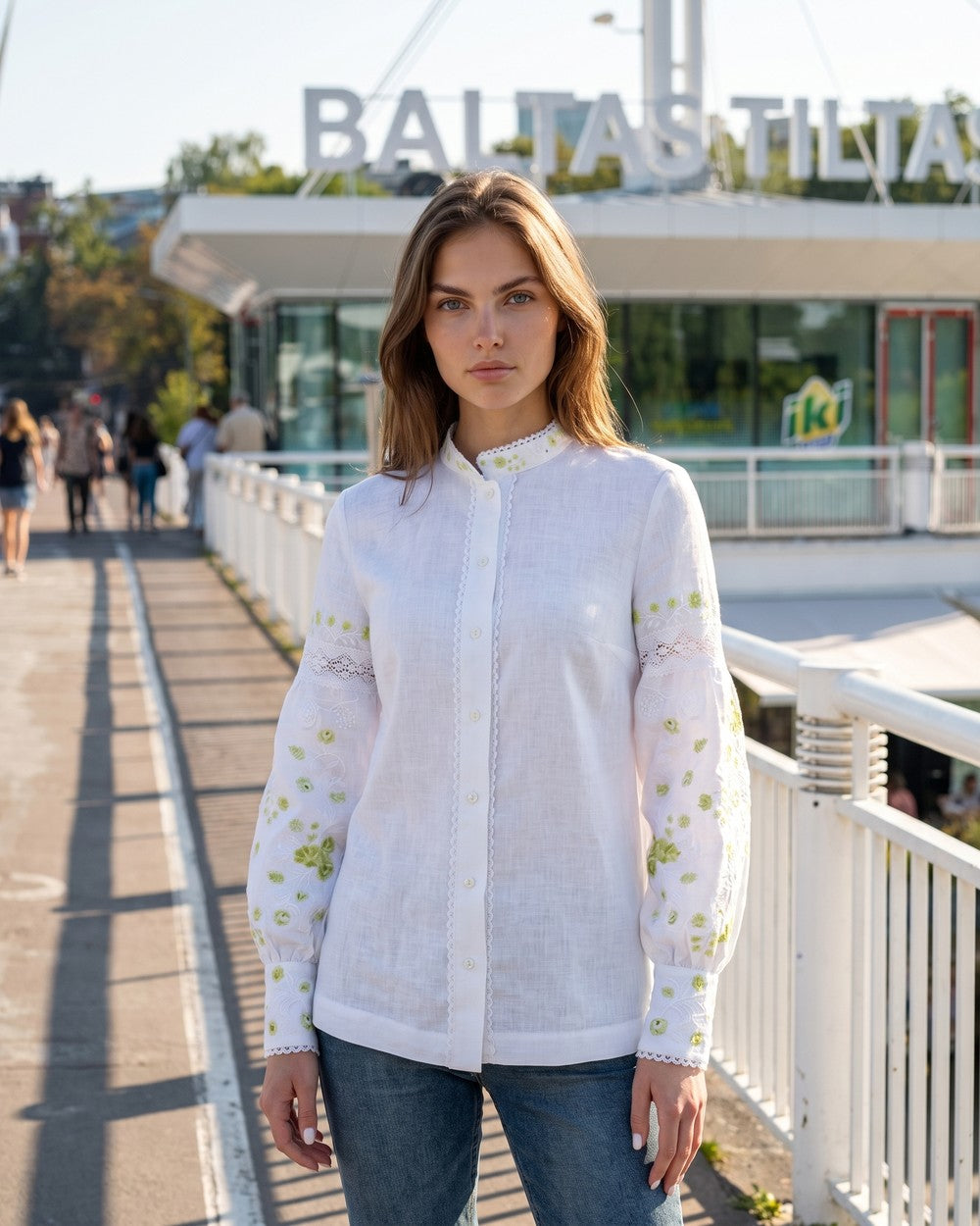Vyšyvanka  "Sakura" žalia