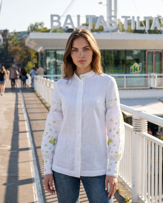 Vyshyvanka "Sakura" green