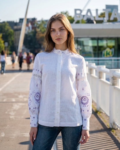 Vyšyvanka "Sakura" pilka