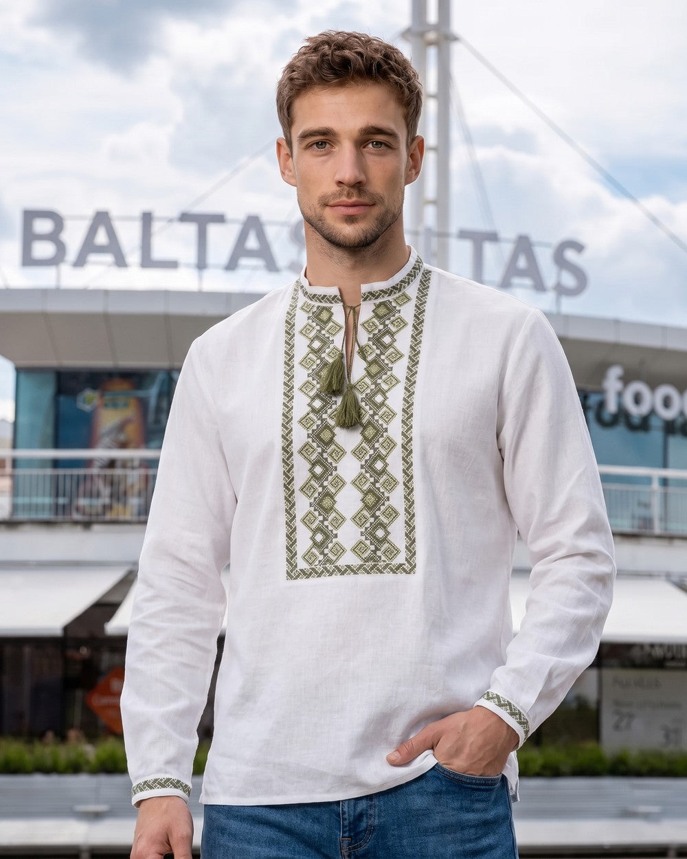 Vyšyvanka „Kosmach“ žalia