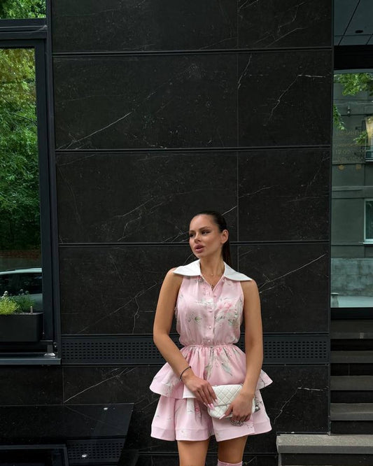 Dress "Vivienne" flowers pink