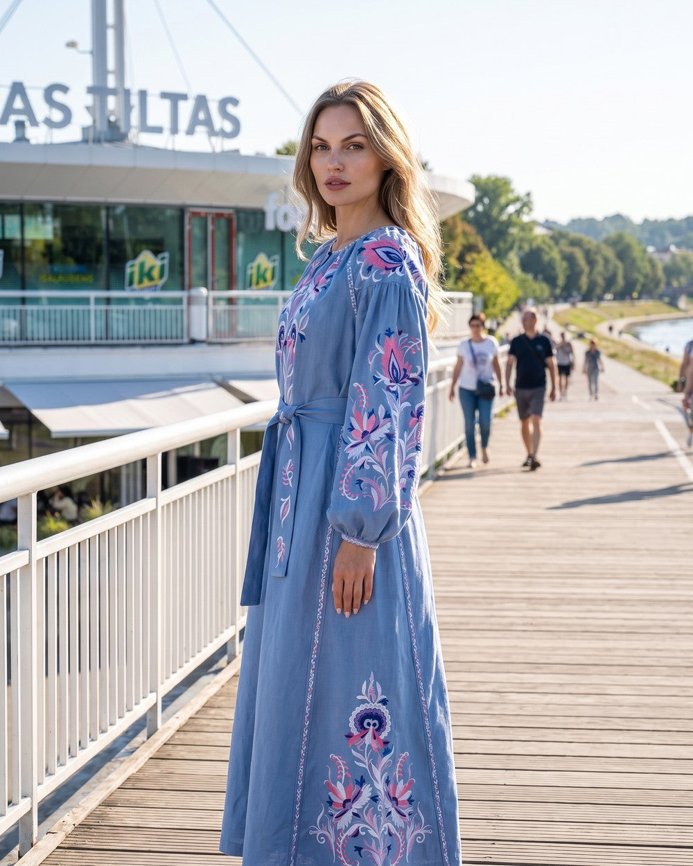 Vyšyvanka-suknelė "Dobrunya" mėlyna