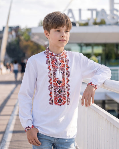Vyshyvanka "Myron" white&red