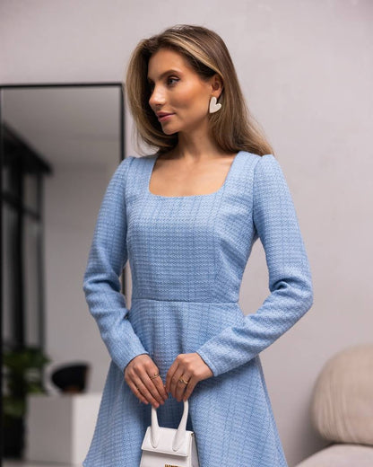 Suknelė "Lady Tweed" dangaus mėlyna