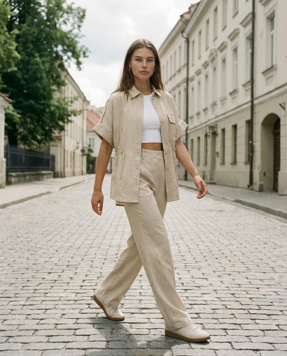 Kostiumas „Rich“ smėlio spalvos