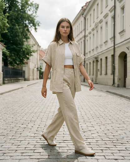 Kostiumas „Rich“ smėlio spalvos