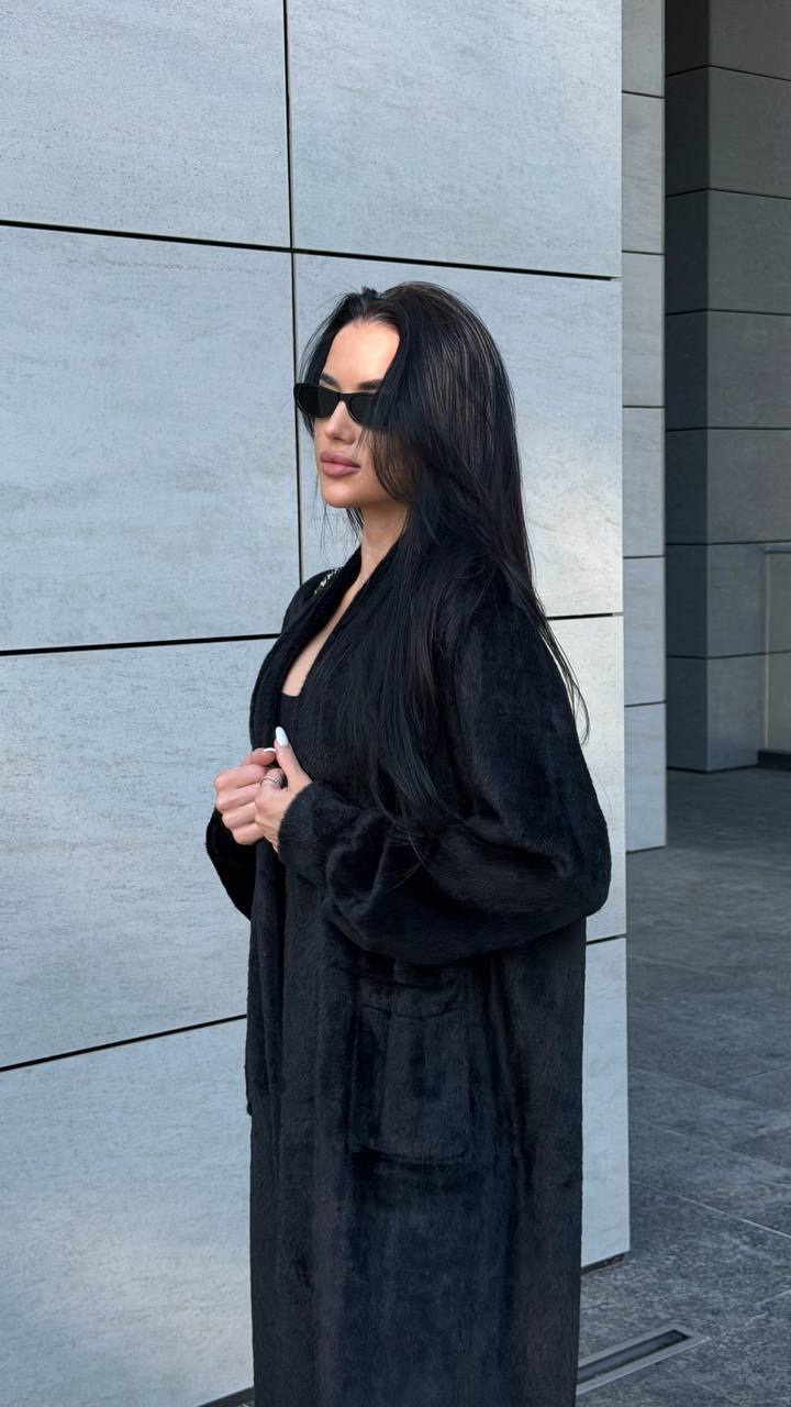 Fur Coat "Cosette" black - product photo