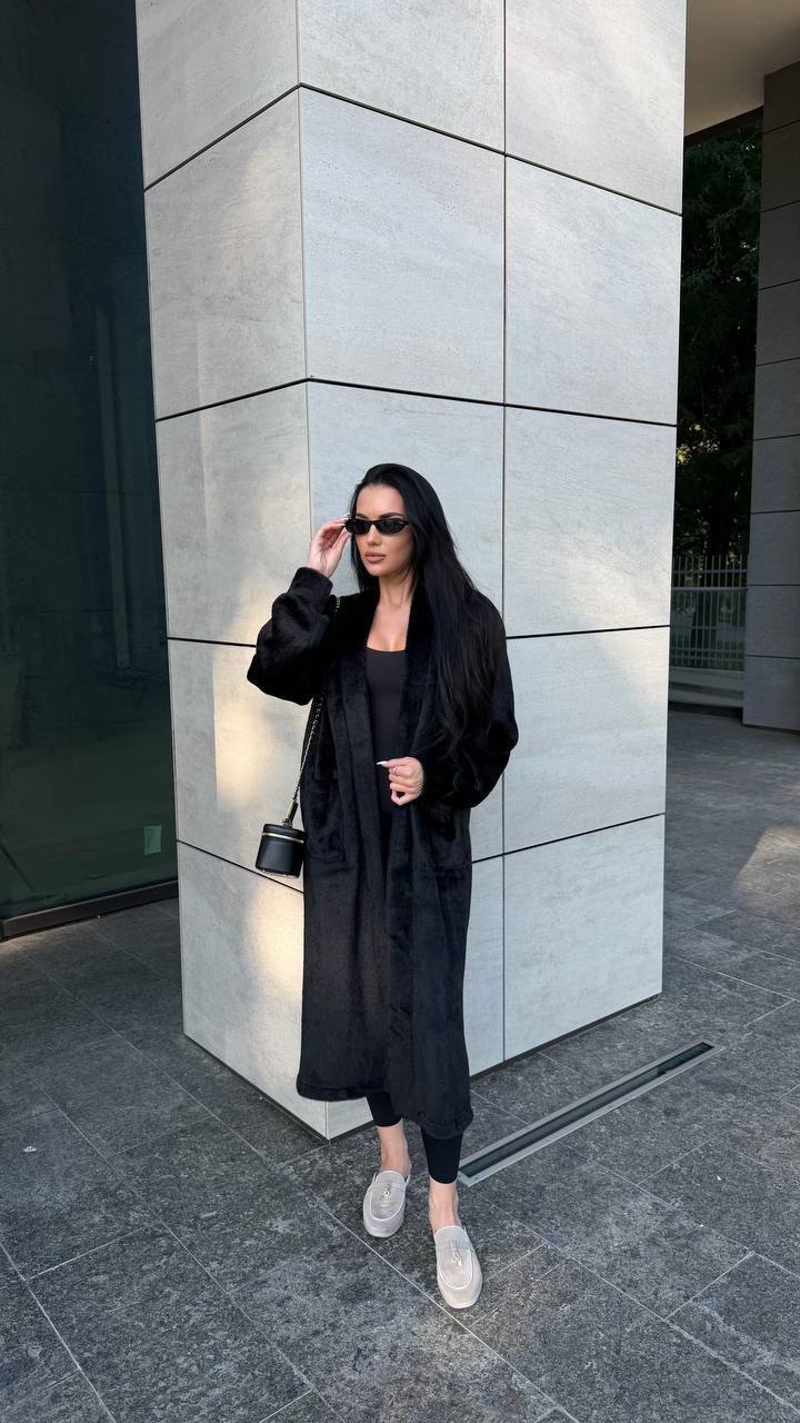 Fur Coat "Cosette" black - product photo