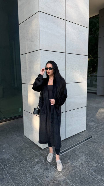 Fur Coat "Cosette" black - product photo
