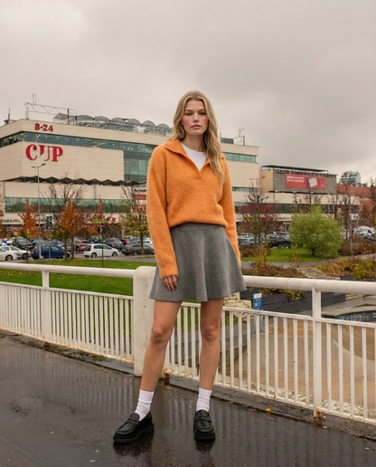 Sijonas „Cashmere“, pilkos spalvos