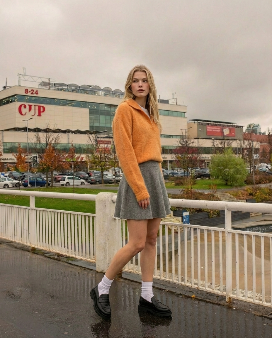 Sijonas „Cashmere“, pilkos spalvos